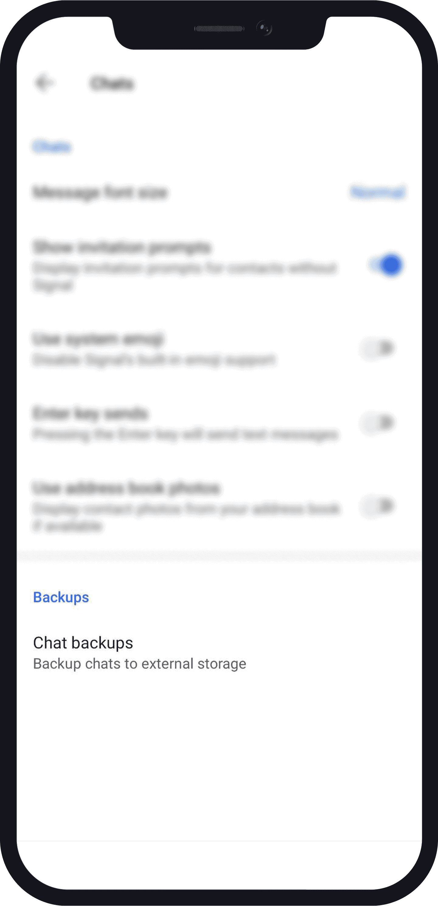 chat backups on Signal